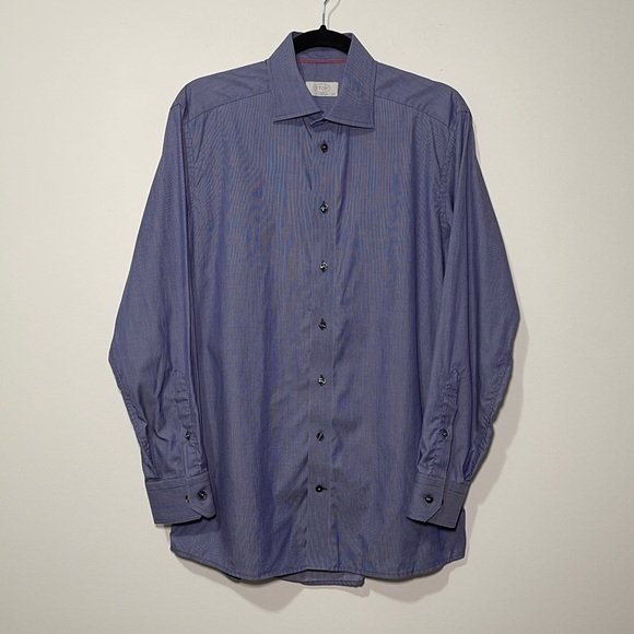 **SOLD** Eton Men’s contemporary Fit purple button down long sleeve shirt 15.5 - Picture 1 of 6